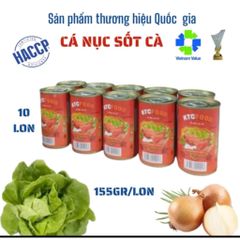 Cá Hộp Sốt Cà KTC FOOD - Cá Mòi Ngon, Tiện Lợi - Bữa Ăn Nhanh Gọn, Đậm Đà Hương Vị Việt - 10 Lon 155gr
