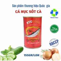 Cá Hộp Sốt Cà KTC FOOD - Cá Mòi Ngon, Tiện Lợi - Bữa Ăn Nhanh Gọn, Đậm Đà Hương Vị Việt - 10 Lon 155gr