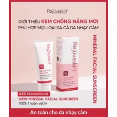 Kem Chống Nắng Vật Lý Mineral Facial Rejuvaskin Dưỡng Ẩm, Phục Hồi Da SPF 32 60ml