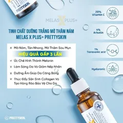 Tinh Chất Dưỡng Trắng Mờ Thâm Nám Prettyskin Melas X Plus 30ml - Serum Vitamin C 20% Giúp Làm Đều Màu Da, Mờ Nám Tàn Nhang