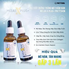 Tinh Chất Dưỡng Trắng Mờ Thâm Nám Prettyskin Melas X Plus 30ml - Serum Vitamin C 20% Giúp Làm Đều Màu Da, Mờ Nám Tàn Nhang