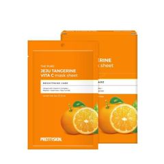 Mặt Nạ Vitamin C Prettyskin 25g - Dưỡng Trắng Da, Từ Chiết Xuất Quả Quýt Jeju, Phù Hợp Mọi Loại Da