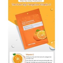 Mặt Nạ Vitamin C Prettyskin 25g - Dưỡng Trắng Da, Từ Chiết Xuất Quả Quýt Jeju, Phù Hợp Mọi Loại Da