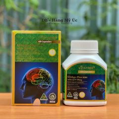 [Nhập khẩu] Viên uống bổ não Vitatree Ginkgo Plus 6000 with Q10 50mg hộp 60 viên - dii.