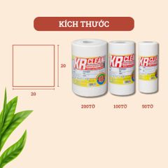 Khăn Giấy Thấm Thực Phẩm KRCLEAN 20x20cm - 50/100/200 Tờ, Lau Đa Năng, Thấm Hút Hiệu Quả, An Toàn Trong Bếp
