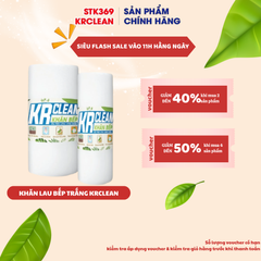 Khăn Giấy Lau Bếp KRCLEAN Trắng 20x25cm, 100 Tờ Siêu Thấm Đa Năng, Lau Tay, Chén Bát - Thương Hiệu Uy Tín VINA GREEN PLUS