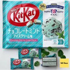 KitKat Choco Mint Nhật Bản - Socola Bạc Hà Gói 7 Viên Thơm Ngon Mát Lành, Snack Khó Cưỡng Cho Mọi Dịp