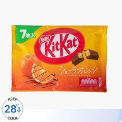 KitKat Socola Cam Nhật Bản - Gói 7 Viên Chocolate Ngon Miệng, Hương Vị Độc Đáo, Snack Xách Tay Thích Hợp Làm Quà Tặng