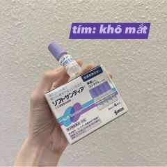 Soft Santer Nước Mắt Nhân Tạo SOFT SANTEAR 5ml Giải Pháp Khô Mắt Tím Xách Tay Nhật Bản cho Khô Mắt, 1 hộp 4 lọ