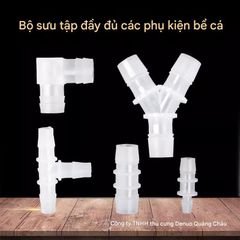 Cút Nối Ống Chia Dòng Chữ T Chữ Y Bằng Nhựa Phi 16 | Đầu Đổi Cỡ Ống 12/16 16/20 Dùng Cho Lọc Thùng Thủy Sinh