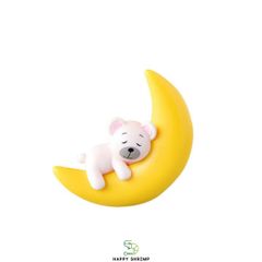 Trang trí Hồ Cá Gấu Ôm Trăng và Mèo Ôm Trăng - Phụ Kiện Dễ Thương Cho Bể Cá Thủy Sinh, Chất Liệu Resin An Toàn