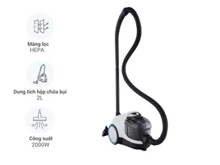Máy Hút Bụi Có Dây Bosch BGS21WHYG 2000W 2 Lít - Hút Mạnh Mẽ, Tiện Lợi cho Nhà Cửa Sạch Sẽ, Bảo Hành 24 Tháng