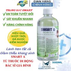 Nước Khử Khuẩn SmartA AQUA - Dung Dịch Khử Khuẩn Đa Năng 500ml, Bảo Vệ Sức Khỏe Gia Đình, An Toàn Cho Da Mũi Họng
