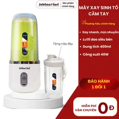 Máy Xay Sinh Tố Cầm Tay Mini Jubilee Mart 400ML - Công Nghệ Nhật Bản, 10 Lưỡi Dao Sắc Bén, Sạc Pin USB Tiện Dụng
