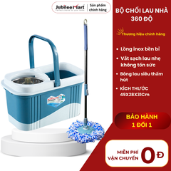 Bộ Chổi Lau Nhà Thông Minh Tự Vắt Xoay 360 Jubilee Mart - Bông Lau Siêu Thấm Hút, Bảo Hành 2 Năm, Dễ Dàng Sử Dụng