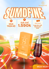 Bộ Chăm Sóc Da SUMDFINE - Kem Chống Nắng SPF 50+, Serum B5 Dưỡng Ẩm & Kem Làm Mờ Nám Trắng Da - Sản Phẩm Hàn Quốc