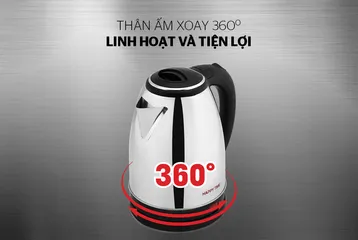 ẤM SIÊU TỐC INOX 1.8L HAPPY TIME HTD1081 - Công suất 1500W