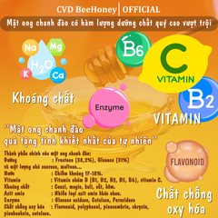 Mật Ong Chanh Đào Nguyên Chất CVDBEEHONEY 500g - Tăng Đề Kháng, Hỗ Trợ Sức Khỏe, Làm Đẹp Da Từ Thiên Nhiên
