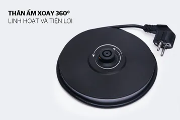 Ấm Siêu Tốc Thủy Tinh 1.7L SUNHOUSE SHD1217 - Công Suất 1850W, Đế Xoay 360 Độ, Hoa Văn Đen, Bảo Hành 12 Tháng