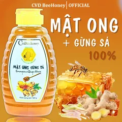 Mật Ong Gừng Sả Nguyên Chất CvdBeehoney 100% Tự Nhiên, Tăng Sức Đề Kháng, Hỗ Trợ Làm Đẹp, 500g