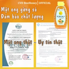 Mật Ong Gừng Sả Nguyên Chất CvdBeehoney 100% Tự Nhiên, Tăng Sức Đề Kháng, Hỗ Trợ Làm Đẹp, 500g
