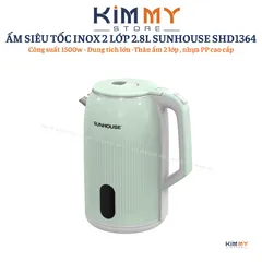 ẤM SIÊU TỐC INOX 2 LỚP 2.8L SUNHOUSE SHD1364 - Dung tích lớn