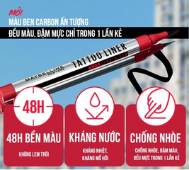 Bút Kẻ Mắt Nước Maybelline - Mascara Dài Mi Chống Nước, Không Lem, Lên Màu Đẹp, Dễ Dàng Sử Dụng, Trang Điểm Hàng Ngày