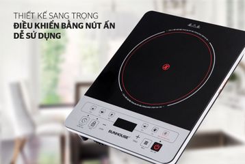 Bếp Hồng Ngoại Cảm Ứng SUNHOUSE SHD6005 - 2000W, Không Kén Nồi, Mặt Kính Siêu Bền, Điều Khiển Chip Điện Tử, Giải Pháp Nấu Nướng Tiện Lợi