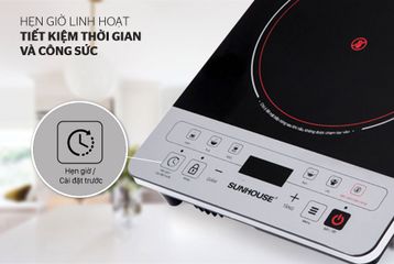 Bếp Hồng Ngoại Cảm Ứng SUNHOUSE SHD6005 - 2000W, Không Kén Nồi, Mặt Kính Siêu Bền, Điều Khiển Chip Điện Tử, Giải Pháp Nấu Nướng Tiện Lợi