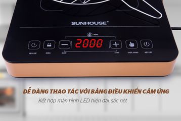 Bếp Hồng Ngoại Cảm Ứng SUNHOUSE SHD6015 - Công Suất 2000W, Màn Hình LED, An Toàn Cho Gia Đình, Bảo Hành 12 Tháng