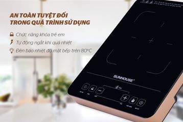 Bếp Hồng Ngoại Cảm Ứng SUNHOUSE SHD6015 - Công Suất 2000W, Màn Hình LED, An Toàn Cho Gia Đình, Bảo Hành 12 Tháng