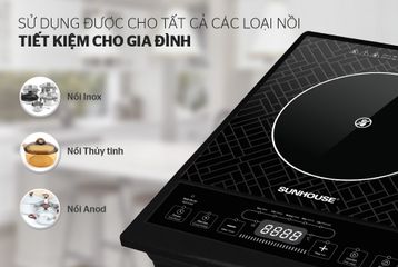 Bếp Hồng Ngoại Cảm Ứng SUNHOUSE SHD6015 - Công Suất 2000W, Màn Hình LED, An Toàn Cho Gia Đình, Bảo Hành 12 Tháng