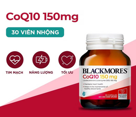 Viên uống Blackmores CoQ10 150mg - Hỗ trợ tim mạch khỏe mạnh, tăng cường năng lượng, dễ hấp thu, 30 viên, sản phẩm cho người trưởng thành