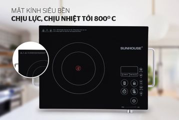 Bếp Hồng Ngoại Cảm Ứng Sunhouse SHD6017 - Công Suất 2000W, Kích Thước 360x280mm, Đa Năng Sử Dụng Tất Cả Nồi