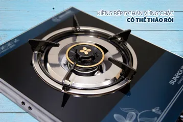 Bếp Gas Dương Đơn Kính SUNHOUSE SHB212KT - Bếp Gas Họng Thường Dùng Bình Gas Lớn Tiết Kiệm, Thiết Kế Hiện Đại, Dễ Dàng Vệ Sinh