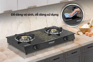 Bếp Gas Dương Kính SUNHOUSE SHB2106 - Đánh Lửa Nhanh, Tiết Kiệm Gas, Dễ Vệ Sinh - Đầu Đốt Đồng Bền Bỉ 12 Tháng