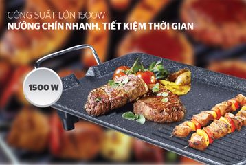 Bếp Nướng Điện Không Khói Sunhouse SHD4607 - 1500W, Chống Dính 2 Lớp, Tiết Kiệm Điện, Tiện Lợi Cho Mọi Món Nướng