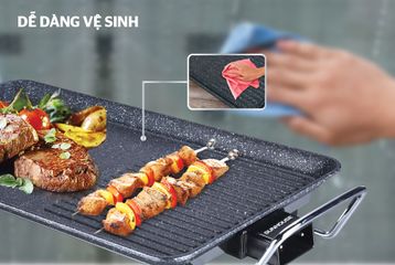 Bếp Nướng Điện Không Khói Sunhouse SHD4607 - 1500W, Chống Dính 2 Lớp, Tiết Kiệm Điện, Tiện Lợi Cho Mọi Món Nướng