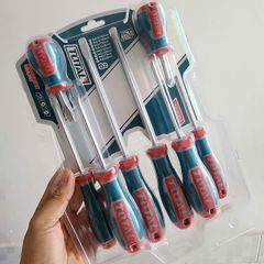 Bộ 8 Tua Vít Dẹp và Bake Total TKSDS0826 - Tay Cầm Chống Trượt, Đầu Từ Tính, Dụng Cụ Cầm Tay Chất Lượng Cao cho Thợ Sửa Chữa và Gia Đình