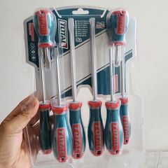 Bộ 8 Tua Vít Dẹp và Bake Total TKSDS0826 - Tay Cầm Chống Trượt, Đầu Từ Tính, Dụng Cụ Cầm Tay Chất Lượng Cao cho Thợ Sửa Chữa và Gia Đình