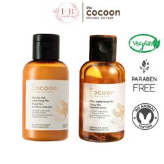 Combo Sữa Rửa Mặt Và Toner Nước Nghệ Cocoon 140ml - Dưỡng ẩm, Làm Sạch, Cân Bằng Da Chống Oxy Hóa, Mịn Màng Rạng Rỡ