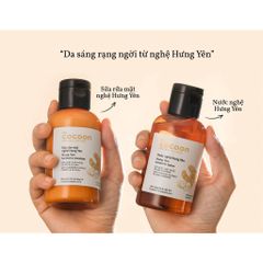 Combo Sữa Rửa Mặt Và Toner Nước Nghệ Cocoon 140ml - Dưỡng ẩm, Làm Sạch, Cân Bằng Da Chống Oxy Hóa, Mịn Màng Rạng Rỡ