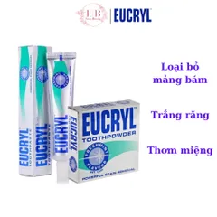 Bộ Kem và Bột Tẩy Trắng Răng Eucryl 62g + 50g - Làm Trắng Răng, Khử Mùi Hôi Miệng, Sạch Mảng Bám, Chuyên Gia Khuyên Dùng