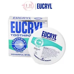 Bộ Kem và Bột Tẩy Trắng Răng Eucryl 62g + 50g - Làm Trắng Răng, Khử Mùi Hôi Miệng, Sạch Mảng Bám, Chuyên Gia Khuyên Dùng