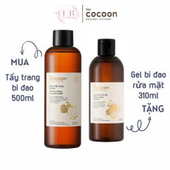 Nước Tẩy Trang Bí Đao Cocoon 500ml - Giảm Dầu, Làm Sạch Makeup, Tặng Gel Rửa Mặt 310ml - Dành Cho Da Dầu, Mụn