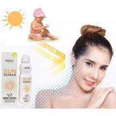 Kem Xịt Chống Nắng V7 Magic Flowers SPF 50 - Chống UVA/UVB, Không Thấm Nước, Thoáng Khí, Dành Cho Da Mặt 200ml