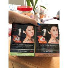 Hộp 10 gói Dầu gội phủ bạc Shihi - Dầu gội đen tóc Hàn Quốc 300ml, Nhuộm màu nhanh chóng, dễ dàng, không hư tổn tóc