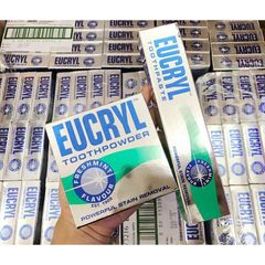 Bột tẩy trắng răng Eucryl 50g - Sản phẩm chăm sóc răng miệng giúp loại bỏ vết ố, mang lại hàm răng trắng sáng và hơi thở thơm mát.