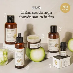 Bộ 5 Bước Chăm Sóc Da Mụn Cocoon - Gel Rửa Mặt, Nước Cân Bằng, Tinh Chất Bí Đao & Dung Dịch Chấm Mụn Chuyên Sâu
