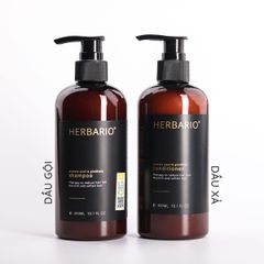 Bộ đôi Dầu gội và Dầu xả Herbario Vỏ bưởi và Bồ kết 300ml - Giảm rụng tóc, Dưỡng tóc óng ả, Phục hồi hư tổn